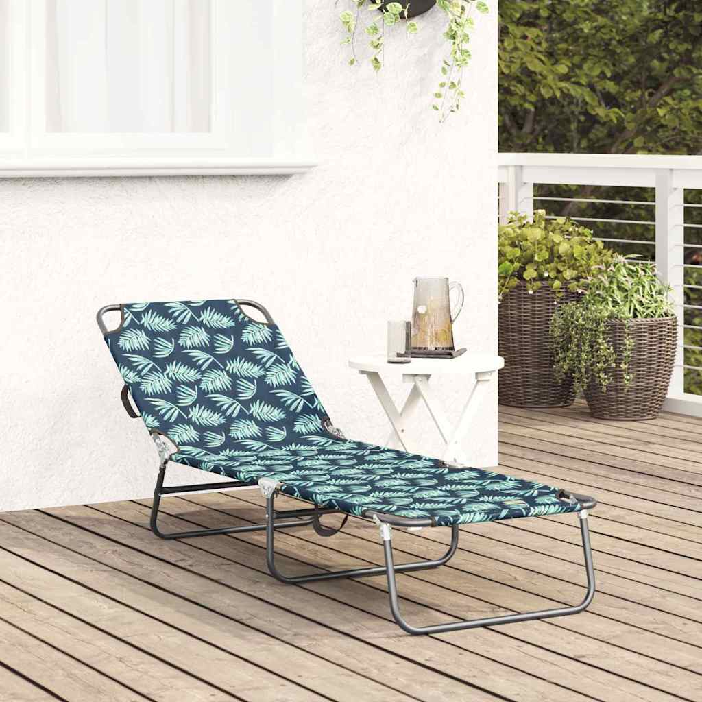 Klappbare Sonnenliege mit Kissen Grün 56 x 189 x 87cm Stoff