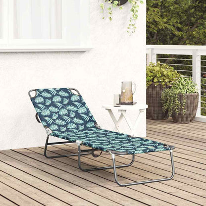Klappbare Sonnenliege mit Kissen Grün 56 x 189 x 87cm Stoff