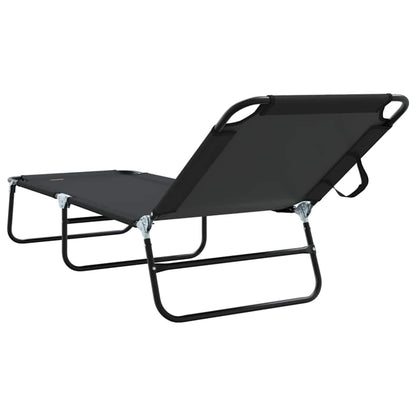 Klappbare Sonnenliege 2 pcs Schwarz 56 x 189 x 87cm Stoff
