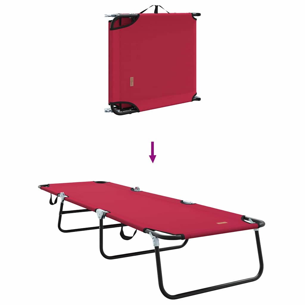 Klappbare Sonnenliege 2-Person 2 pcs Rot 56 x 189 x 87cm Stoff