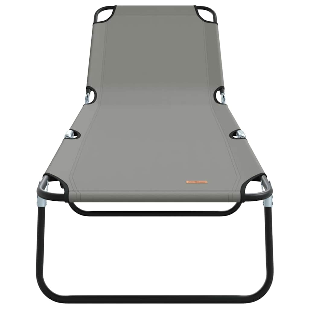 Klappbare Sonnenliege 2-Person 2 pcs Grau 56 x 189 x 87cm Stoff