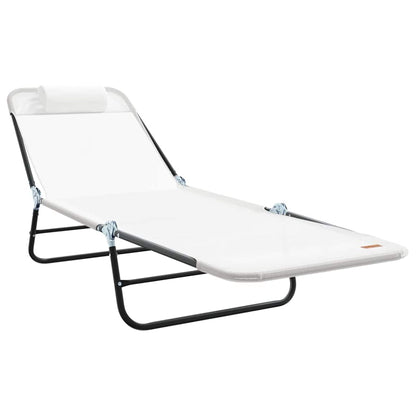 Klappbare Sonnenliege Creme 182 x 55 x 85,5 cm Textilene