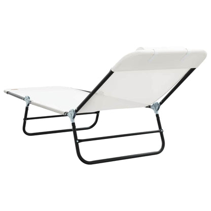 Klappbare Sonnenliege Creme 182 x 55 x 85,5 cm Textilene