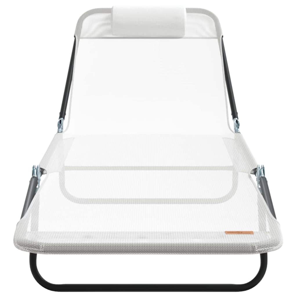 Klappbare Sonnenliege Creme 182 x 55 x 85,5 cm Textilene