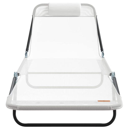 Klappbare Sonnenliege Creme 182 x 55 x 85,5 cm Textilene