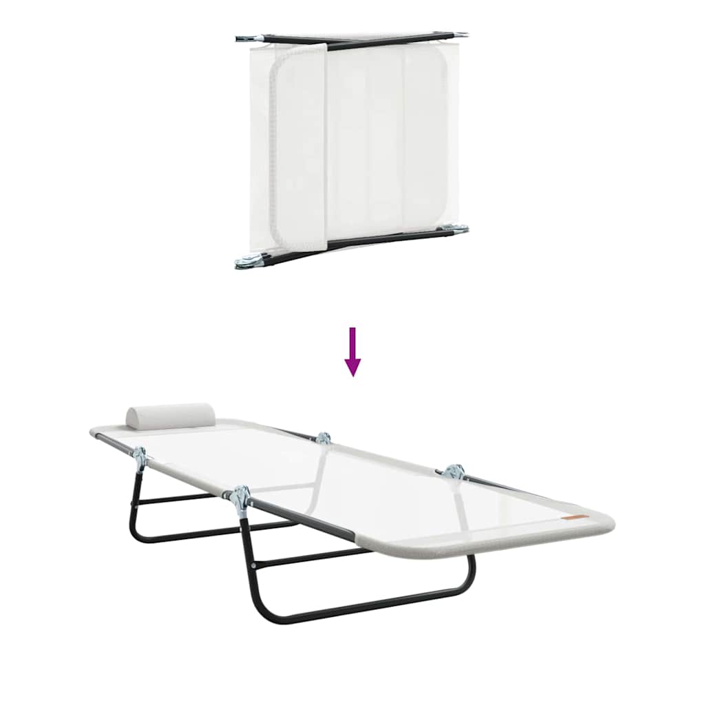Klappbare Sonnenliege Creme 182 x 55 x 85,5 cm Textilene