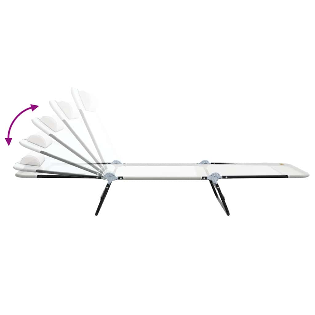 Klappbare Sonnenliege Creme 182 x 55 x 85,5 cm Textilene