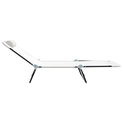 Klappbare Sonnenliege Creme 182 x 55 x 85,5 cm Textilene
