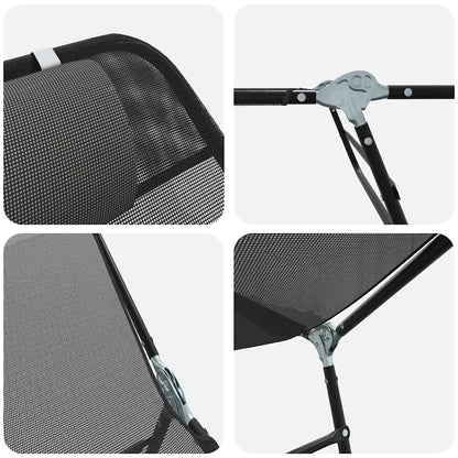 Klappbare Sonnenliege Schwarz 182 x 55 x 85,5 cm Textilene