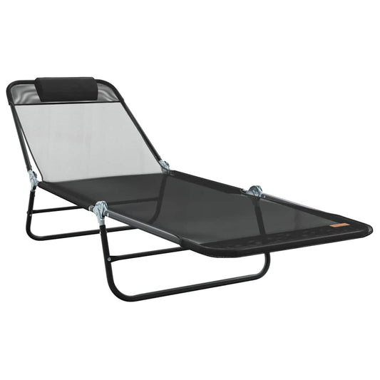 Klappbare Sonnenliege Schwarz 182 x 55 x 85,5 cm Textilene
