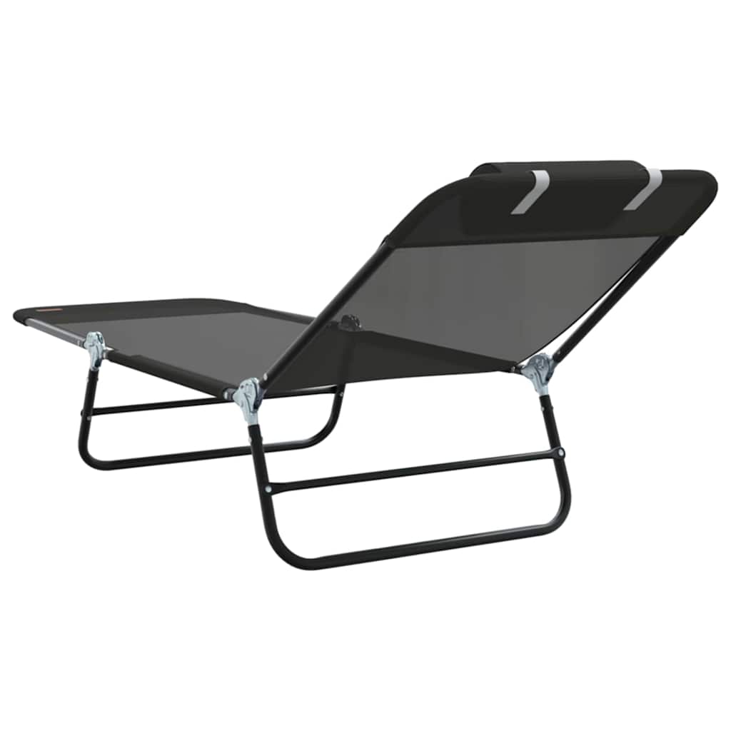 Klappbare Sonnenliege Schwarz 182 x 55 x 85,5 cm Textilene