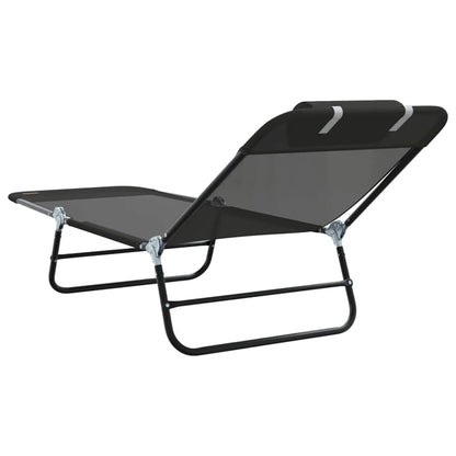 Klappbare Sonnenliege Schwarz 182 x 55 x 85,5 cm Textilene