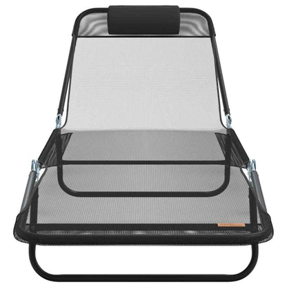 Klappbare Sonnenliege Schwarz 182 x 55 x 85,5 cm Textilene