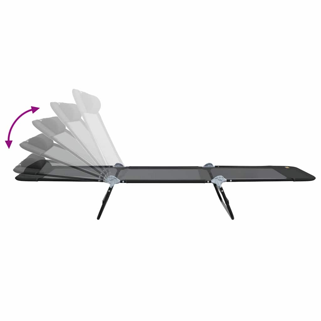 Klappbare Sonnenliege Schwarz 182 x 55 x 85,5 cm Textilene