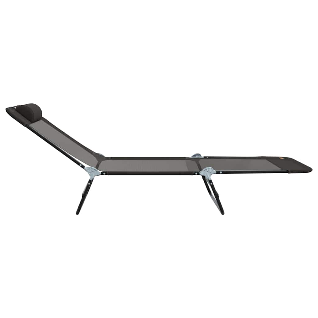 Klappbare Sonnenliege Schwarz 182 x 55 x 85,5 cm Textilene