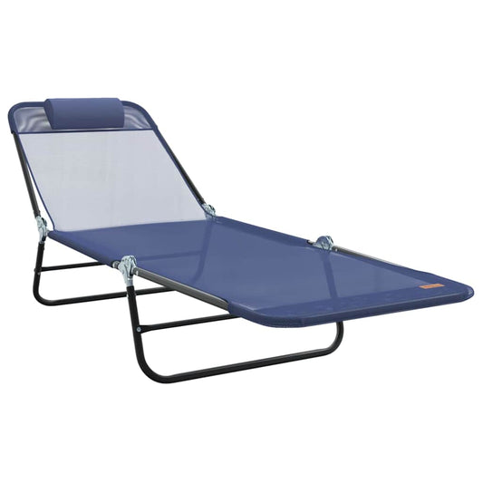 Klappbare Sonnenliege Marineblau 182 x 55 x 85,5 cm Textilene