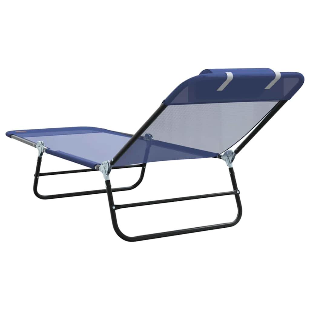 Klappbare Sonnenliege Marineblau 182 x 55 x 85,5 cm Textilene