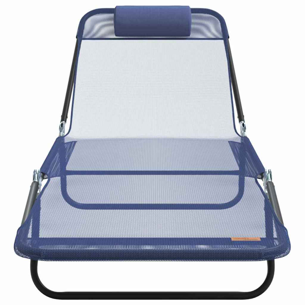 Klappbare Sonnenliege Marineblau 182 x 55 x 85,5 cm Textilene