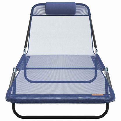 Klappbare Sonnenliege Marineblau 182 x 55 x 85,5 cm Textilene