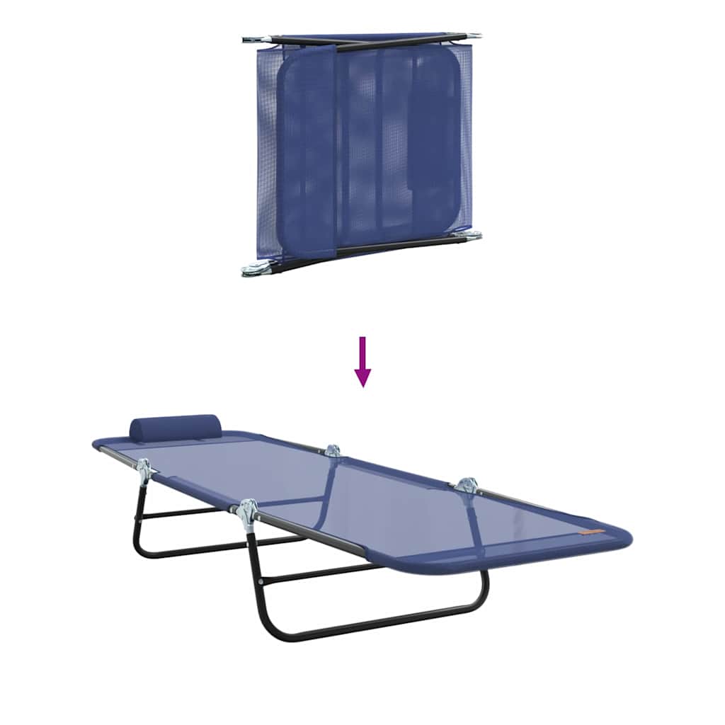 Klappbare Sonnenliege Marineblau 182 x 55 x 85,5 cm Textilene