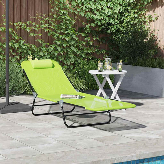 Klappbare Sonnenliege 1-Person Grün 182 x 55 x 85,5 cm Metall