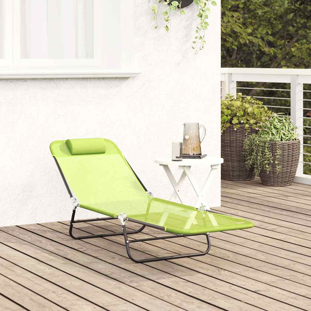 Klappbare Sonnenliege 1-Person Grün 182 x 55 x 85,5 cm Metall