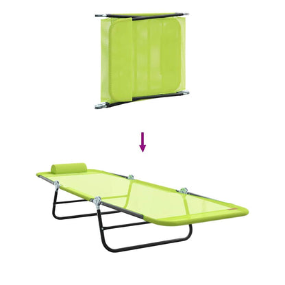 Klappbare Sonnenliege 1-Person Grün 182 x 55 x 85,5 cm Metall