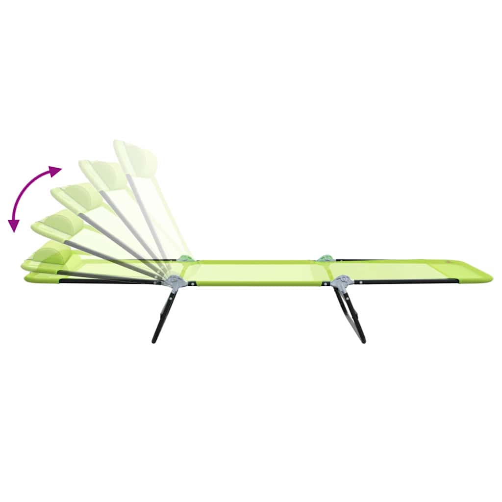 Klappbare Sonnenliege 1-Person Grün 182 x 55 x 85,5 cm Metall