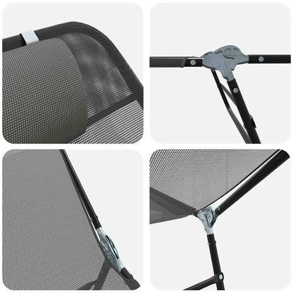Klappbare Sonnenliege Grau 182 x 55 x 85,5 cm Textilene