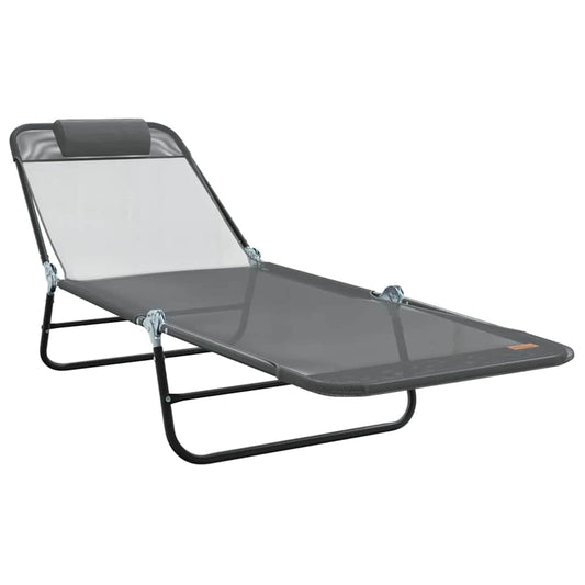 Klappbare Sonnenliege Grau 182 x 55 x 85,5 cm Textilene