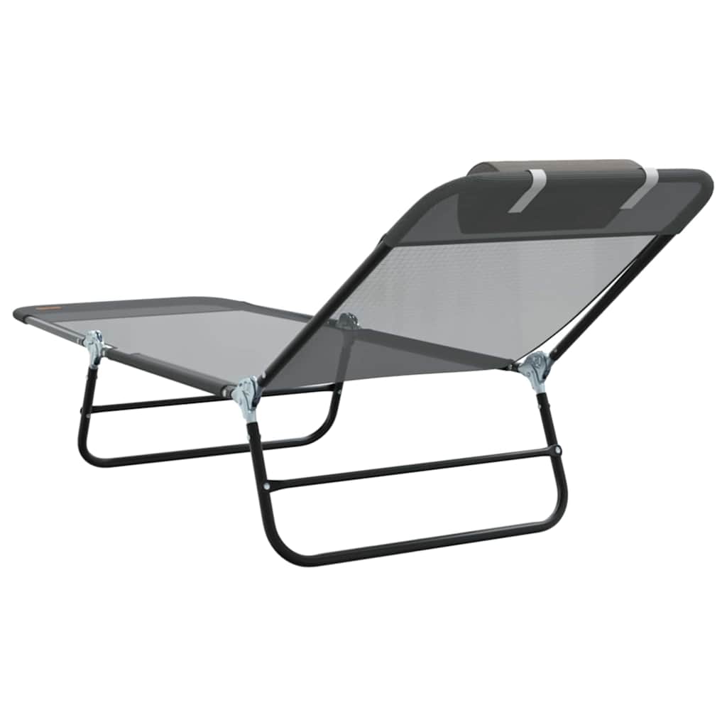 Klappbare Sonnenliege Grau 182 x 55 x 85,5 cm Textilene