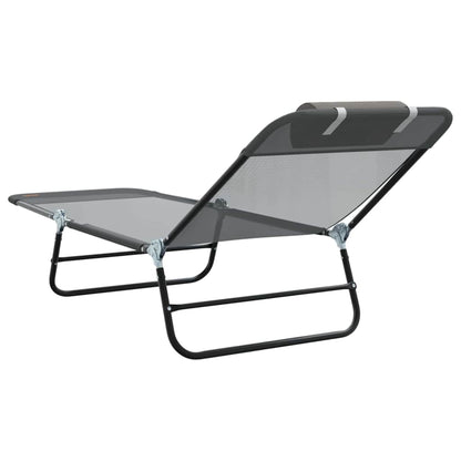 Klappbare Sonnenliege Grau 182 x 55 x 85,5 cm Textilene