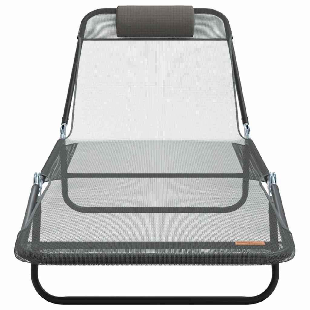 Klappbare Sonnenliege Grau 182 x 55 x 85,5 cm Textilene