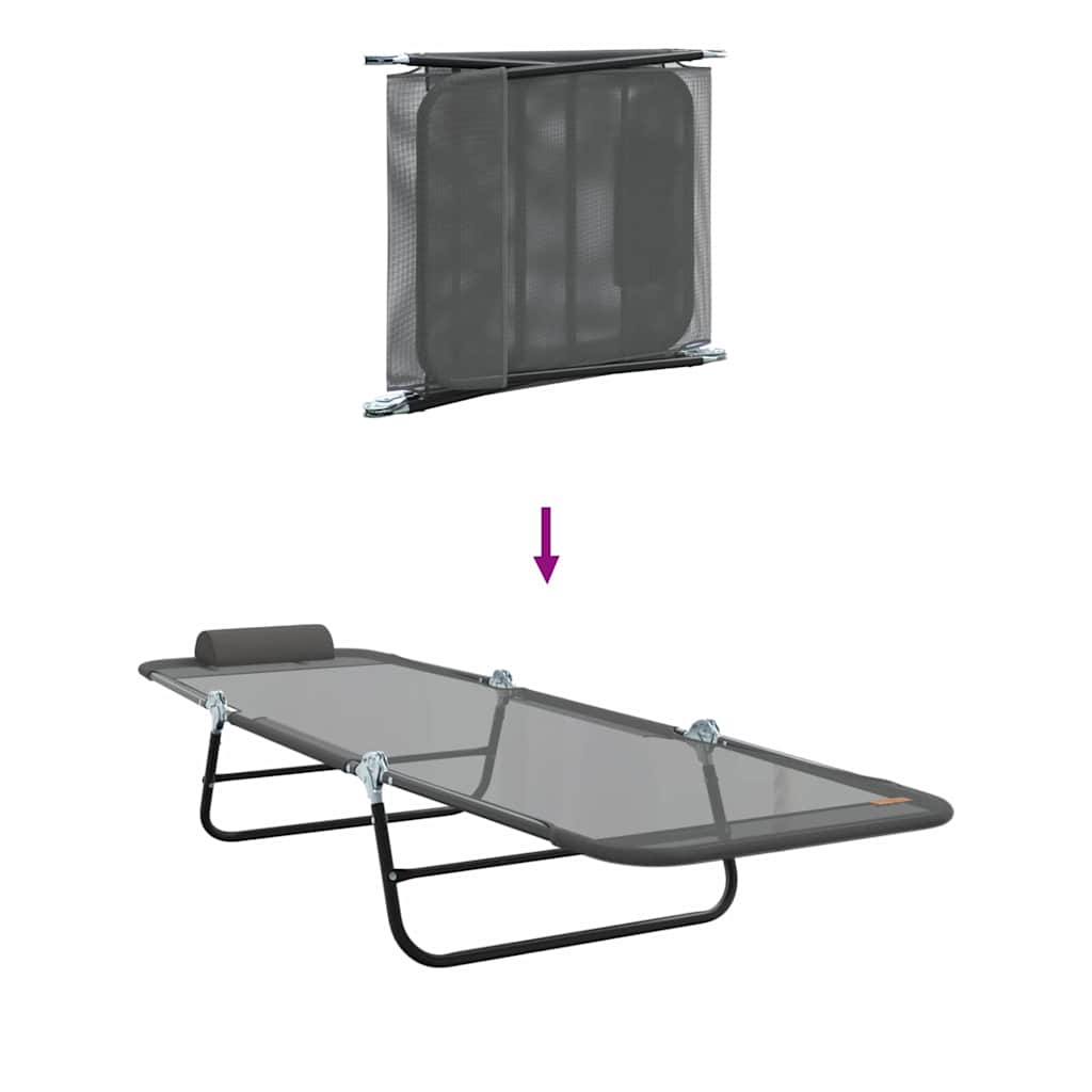 Klappbare Sonnenliege Grau 182 x 55 x 85,5 cm Textilene