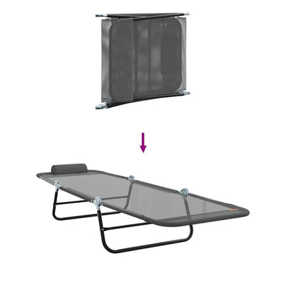 Klappbare Sonnenliege Grau 182 x 55 x 85,5 cm Textilene