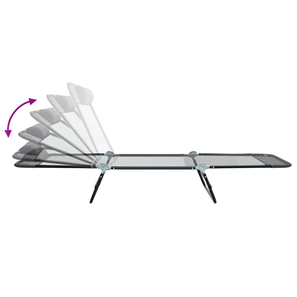 Klappbare Sonnenliege Grau 182 x 55 x 85,5 cm Textilene