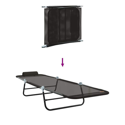 Klappbare Sonnenliege 2-Person 2 pcs Schwarz 182 x 55 x 85,5 cm