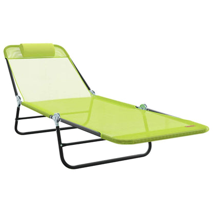 Klappbare Sonnenliege 2 pcs Grün 182 x 55 x 85,5 cm Textilene