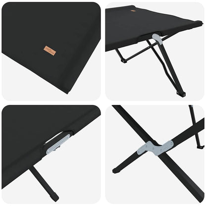 Klapp Schlafbett fürs Camping Schwarz 206 x 76 x 74 cm
