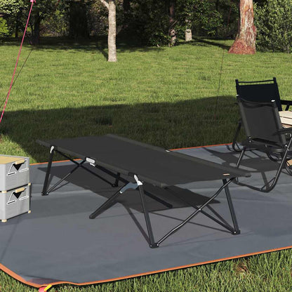 Klapp Schlafbett fürs Camping Schwarz 206 x 76 x 74 cm