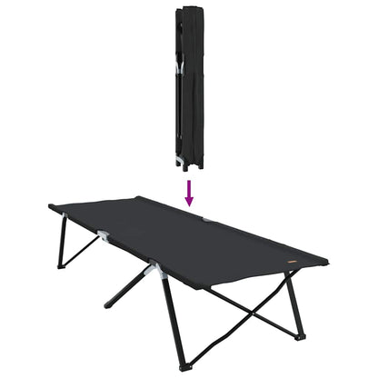 Klapp Schlafbett fürs Camping Schwarz 206 x 76 x 74 cm