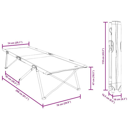 Klapp Schlafbett fürs Camping 2 pcs Blau 206 x 76 x 74 cm