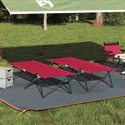 Klapp Schlafbett fürs Camping 2 pcs Rot 206 x 76 x 74 cm