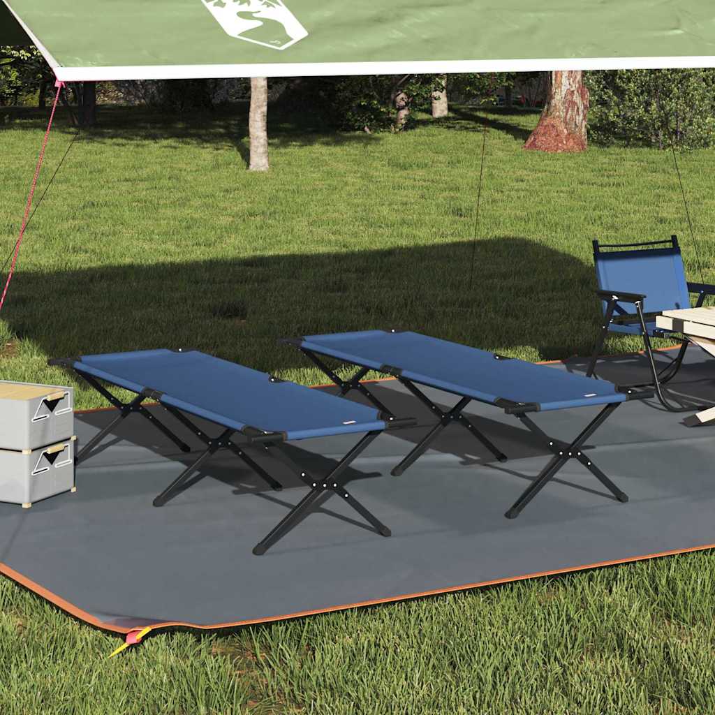 Klapp Schlafbett fürs Camping 2 pcs Blau Oxford Stoff