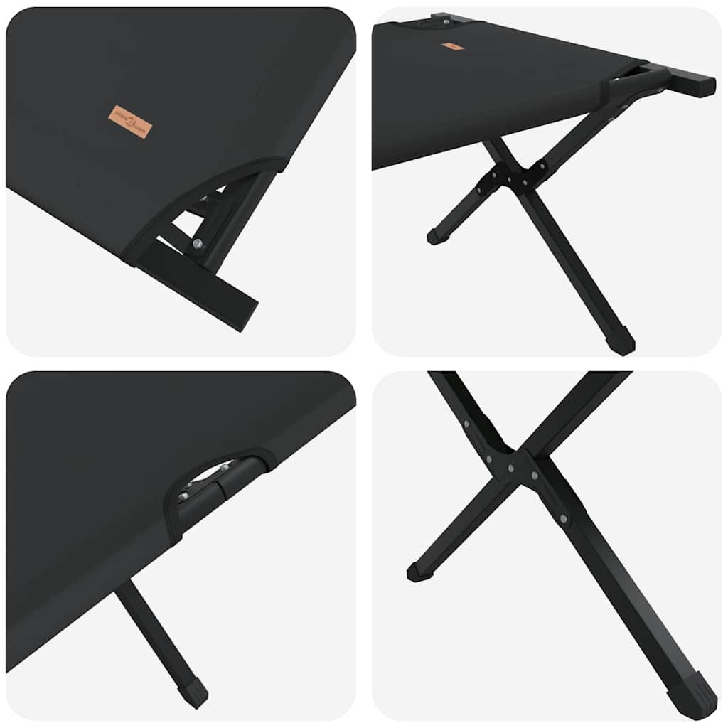 Klapp Schlafbett fürs Camping 2 pcs Schwarz Oxford Stoff