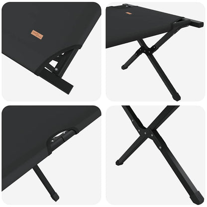 Klapp Schlafbett fürs Camping 2 pcs Schwarz Oxford Stoff