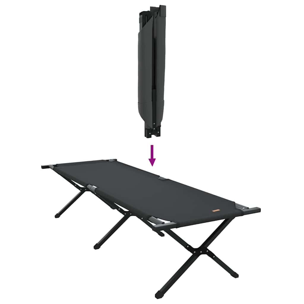 Klapp Schlafbett fürs Camping 2 pcs Schwarz Oxford Stoff