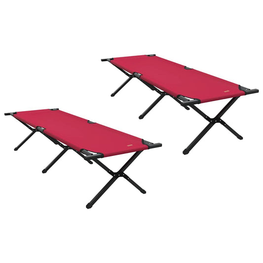 Klapp Schlafbett fürs Camping 2 pcs Rot Oxford Stoff