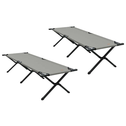 Klapp Schlafbett fürs Camping 2 pcs Grau Oxford Stoff
