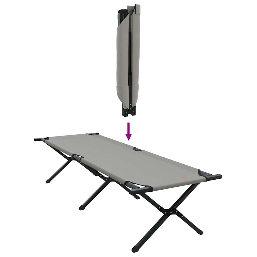 Klapp Schlafbett fürs Camping 2 pcs Grau Oxford Stoff